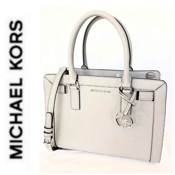 Michael Kors Handbags - NWT authentic MK Dillon leather satchel pearl gray